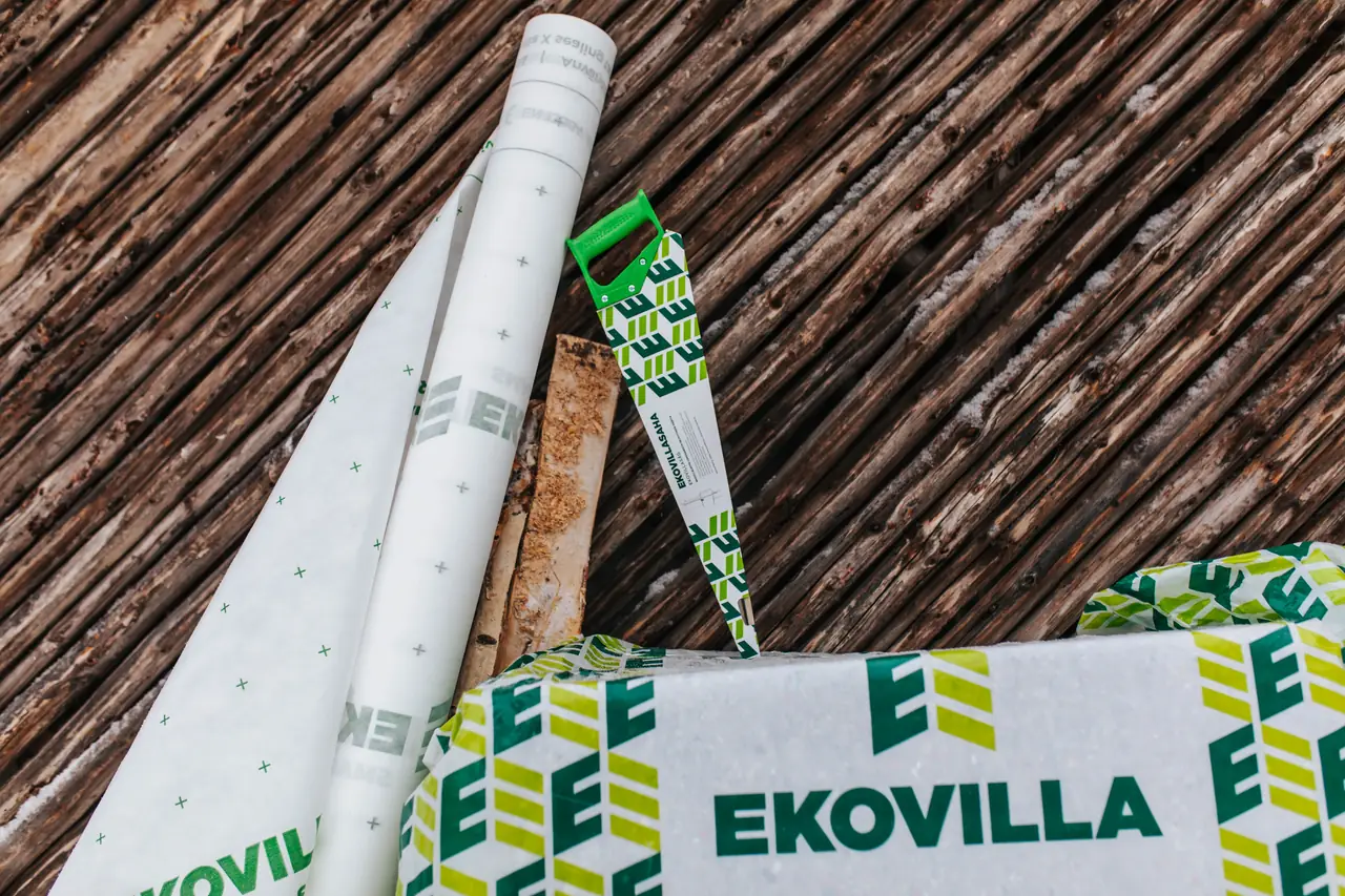 Ekovilla-säckar och takduk